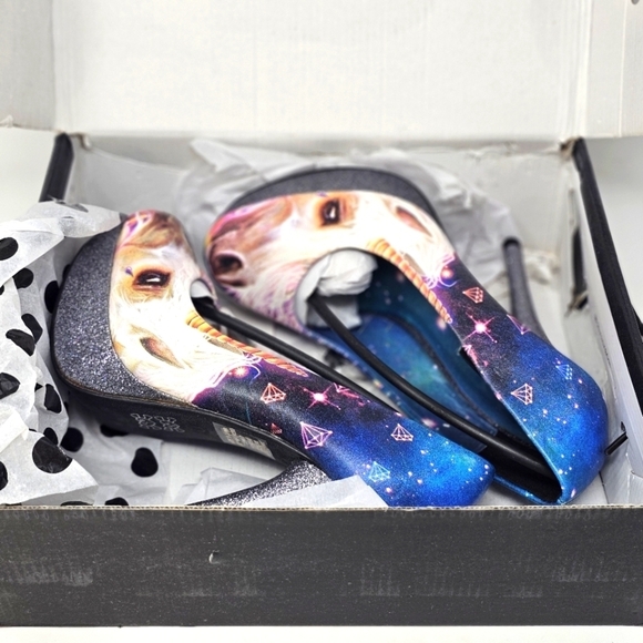 Iron Fist Unicorn Platform Heels | Graphic Faux Leather Glitter Sz 7 Legacy Glam - Picture 11 of 13
